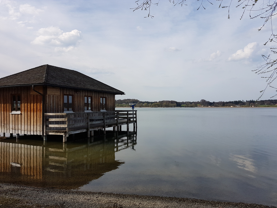 Chiemsee lake in Germany day trip in the spring, Bavarian lake