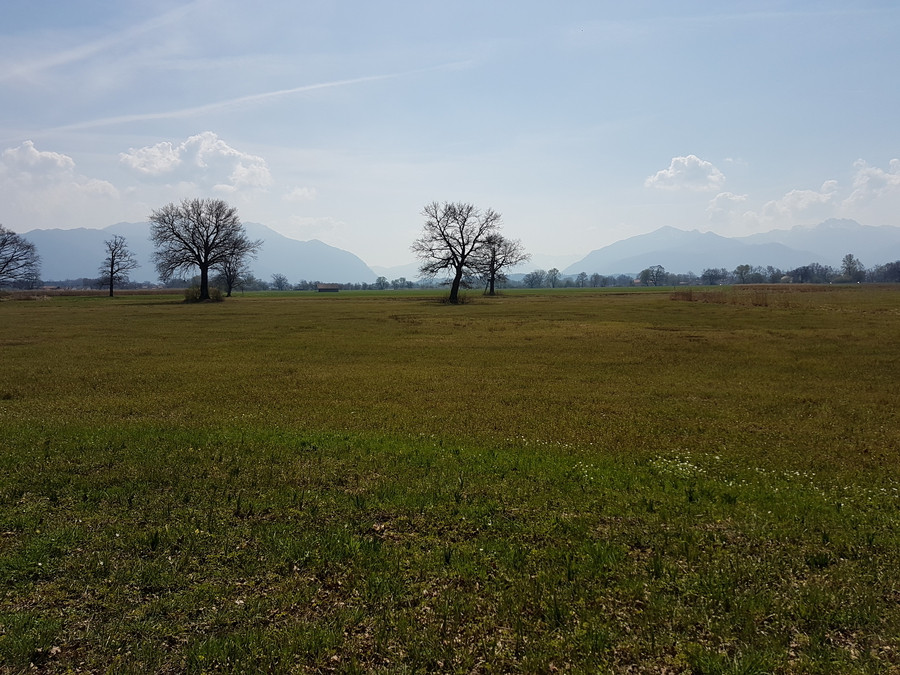 Around Chiemsee lake in Germany day trip in the spring, Bavarian lake trip, Alps in the background