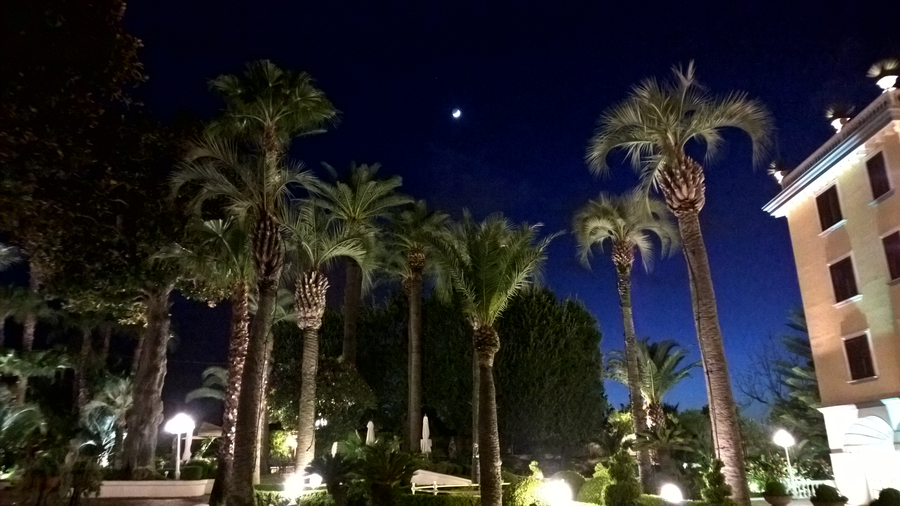Fancy hotel, clear night, moon, romantic, Southern Italy, Sorrento, Amalfi, Naples bay