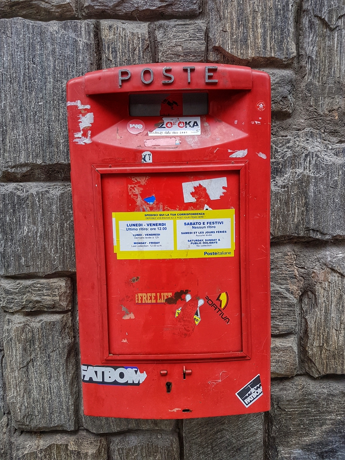 mailbox, Italian mailbox, red mailbox, mail, poste, postbox, red postbox